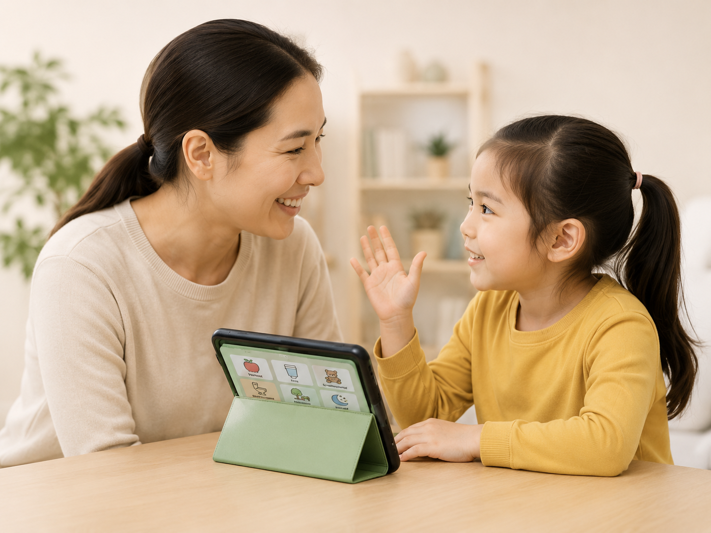 Adult supporting child communication